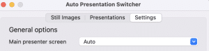 APS image and screenshot control: Main presenter screen