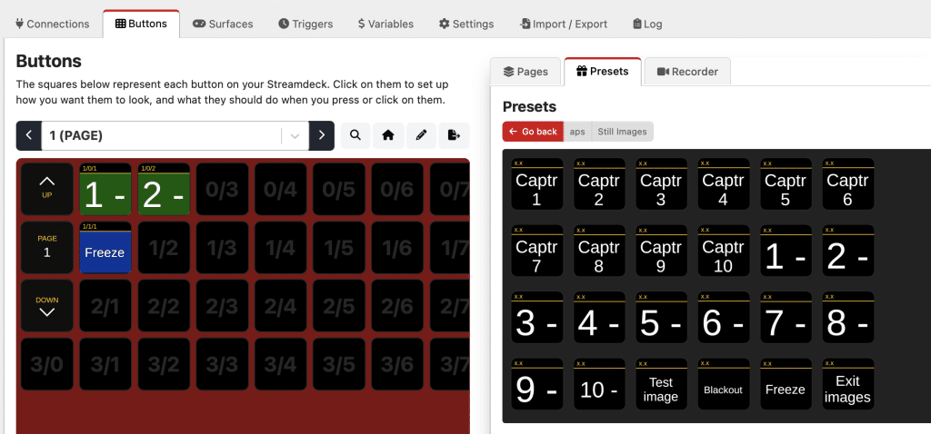 APS image and screenshot control: Freeze the screen