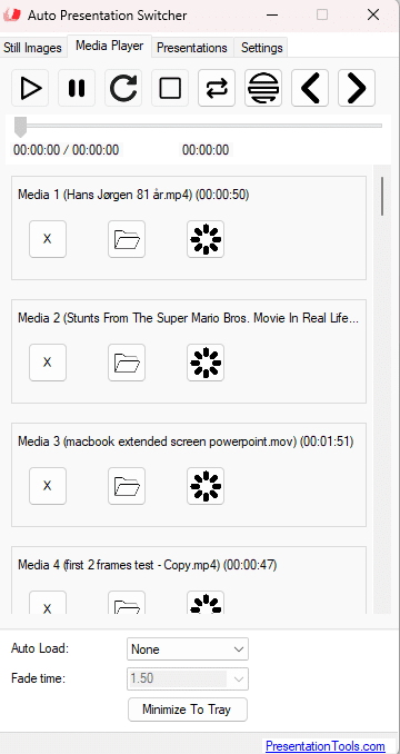 APS for Windows: Media player