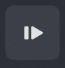 A dark-themed media control button featuring a white play symbol on the right and a pause symbol on the left, indicating a media player interface.