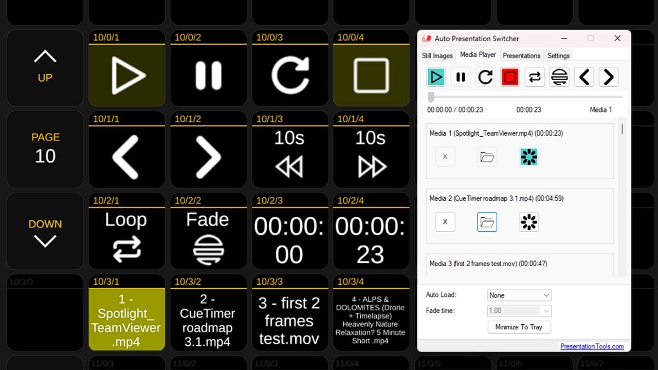 APS media player interface for Windows